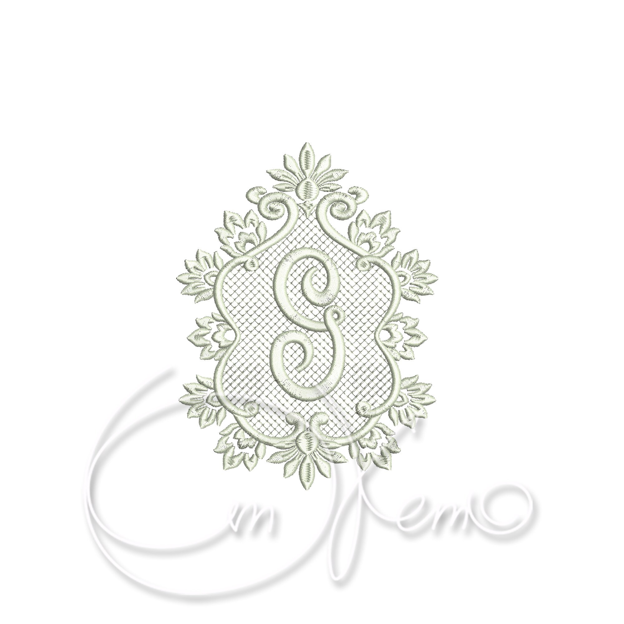 Machine Embroidery Design Monogrammed Lace Letter G 4x4 Hoop - Etsy