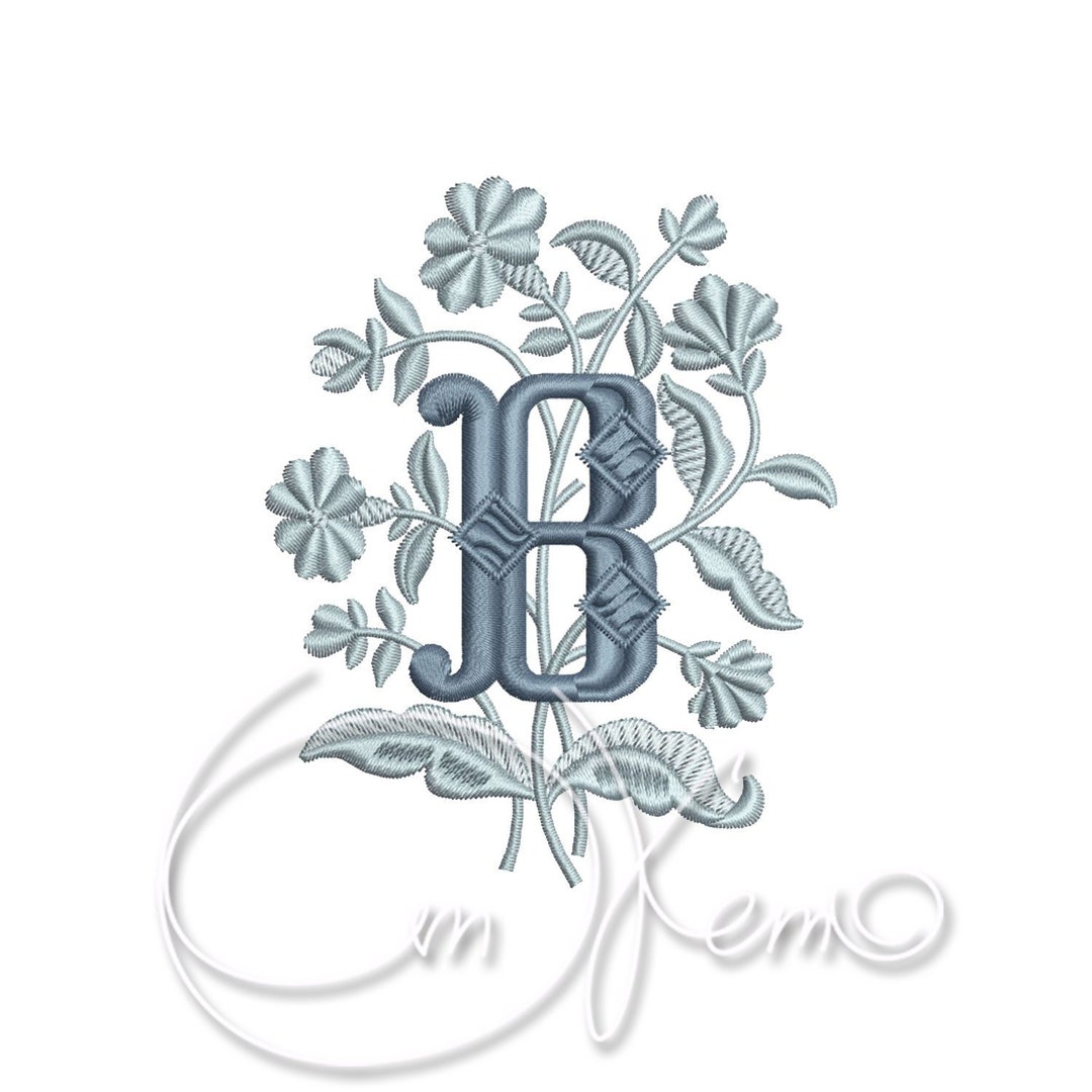 Machine Embroidery Design Capital Letter B Digitized Antique Alphabet ...