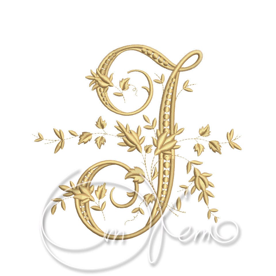 Machine Embroidery Design Capital Letter J Digitized