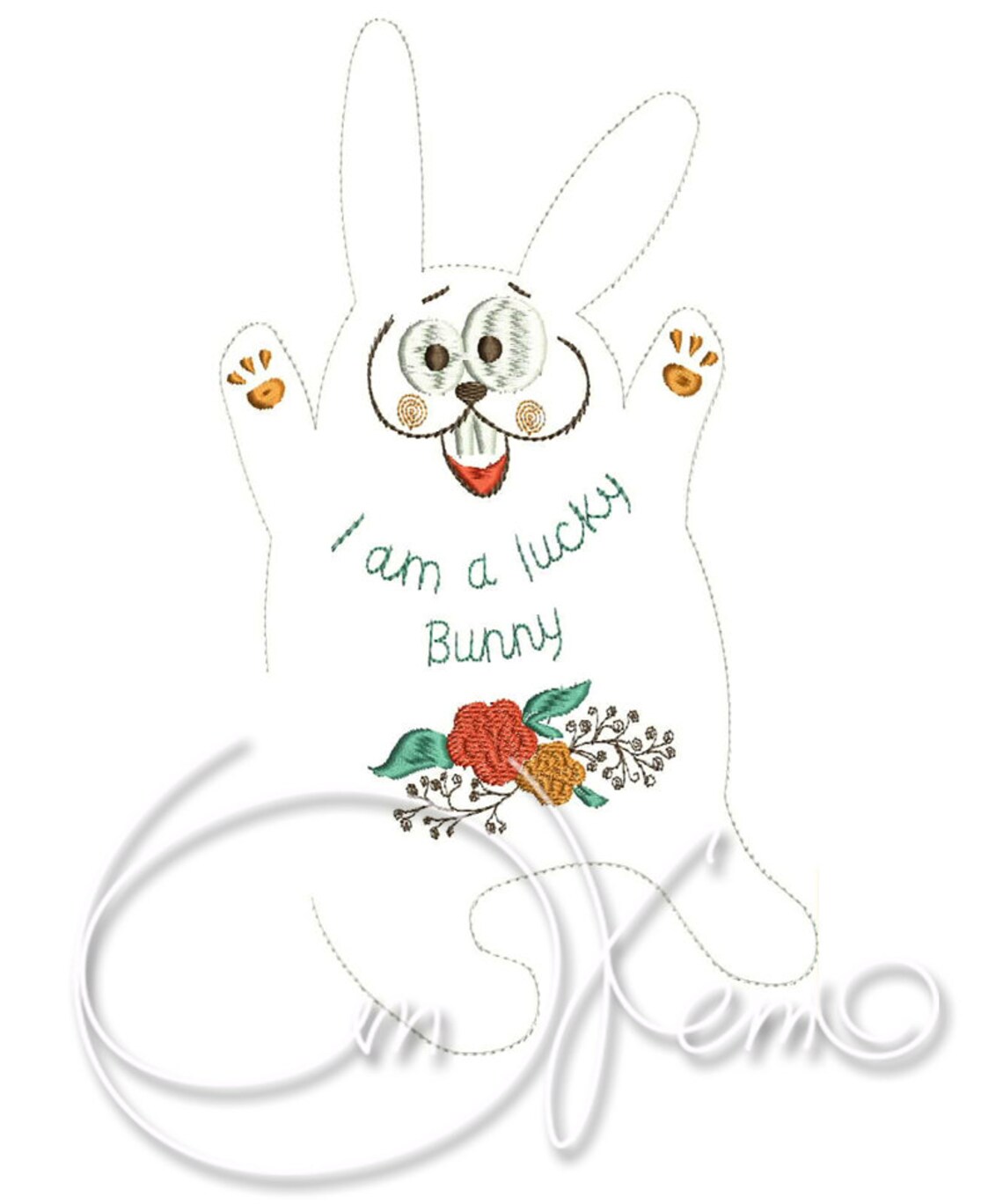 MACHINE EMBROIDERY File - ITH Toy - I Am Lucky Bunny. in the Hoop Bunny ...