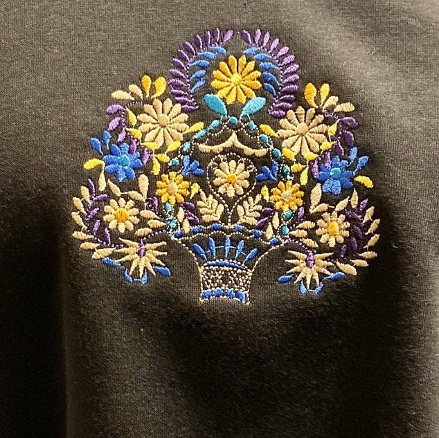 Machine embroidery design Mexican flower PES Instant | Etsy