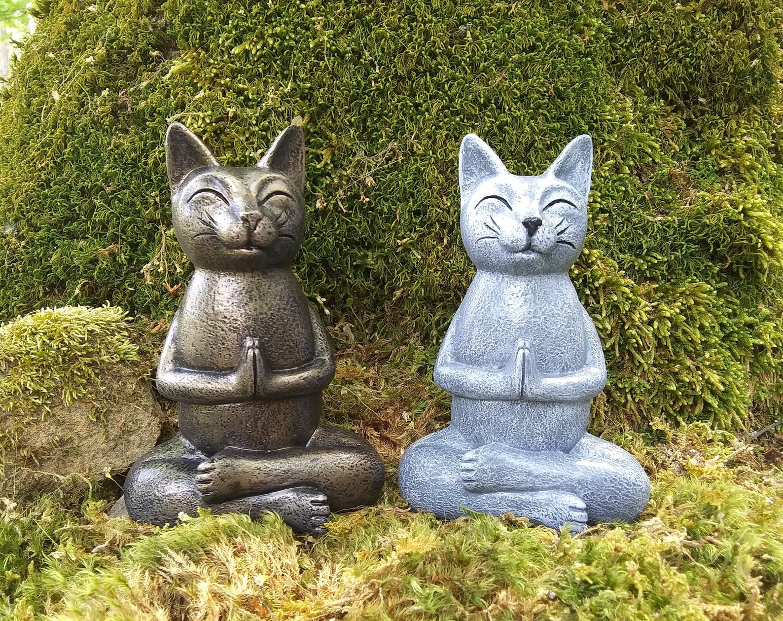 Yoga Cat Statue Meditating Cat Statue Zen Cat Statue Etsy