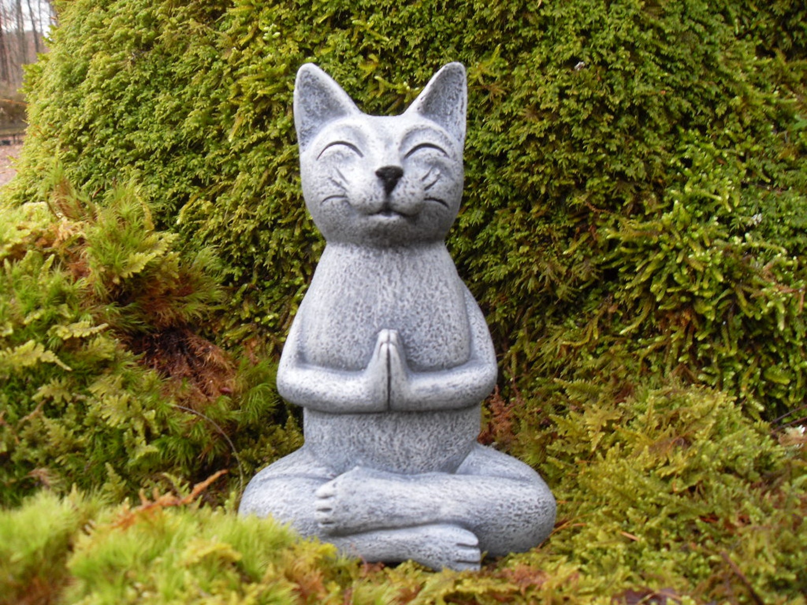Yoga Cat Statue Meditating Cat Statue Zen Cat Statue Etsy