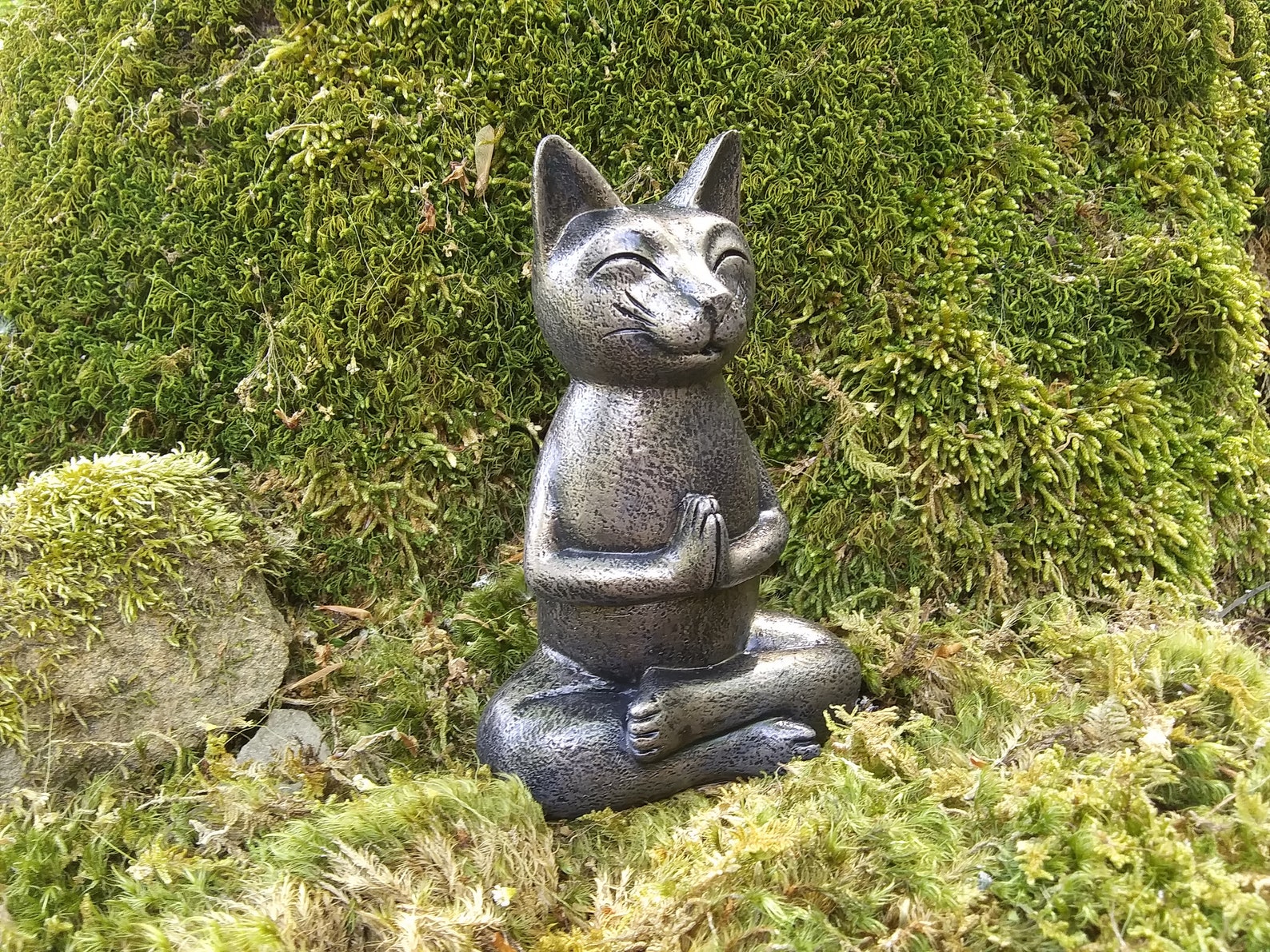 Yoga Cat Statue Meditating Cat Statue Zen Cat Statue Etsy
