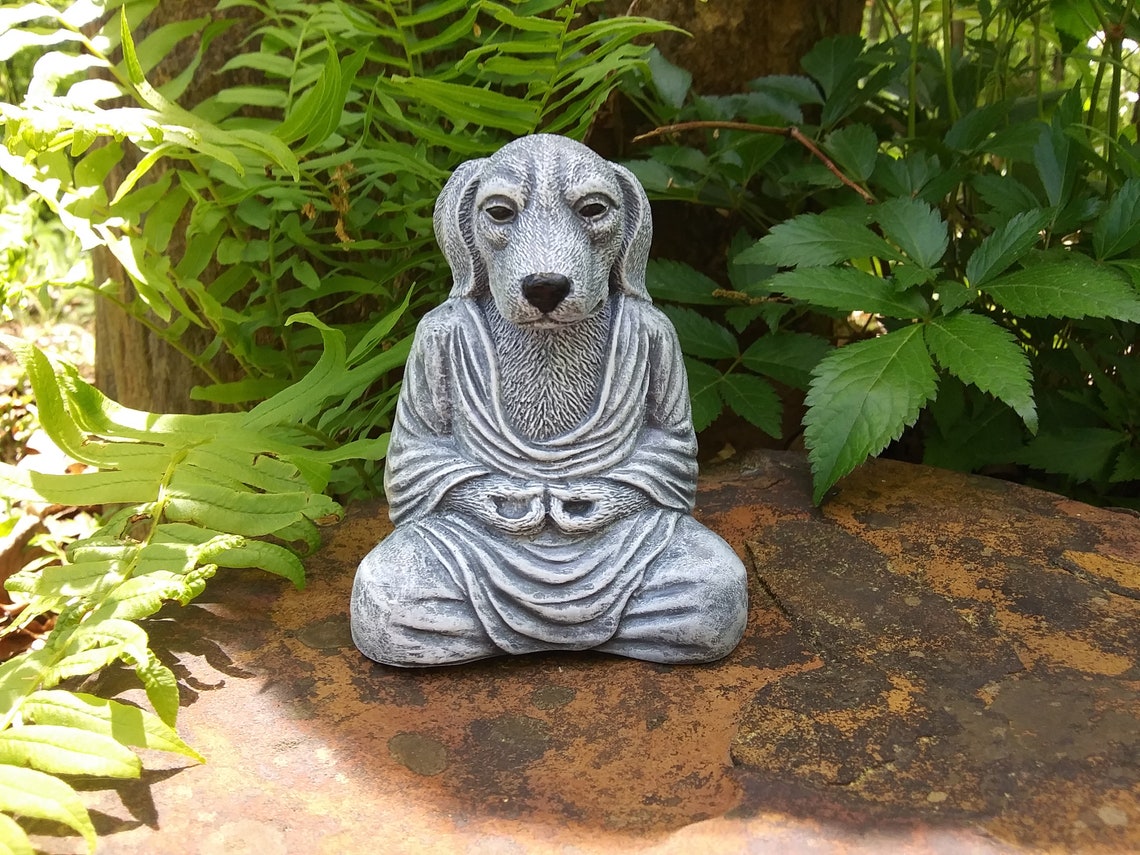 Buddha Dog Statue Meditating Dog Statue Zen Dog Statue Dog Etsy