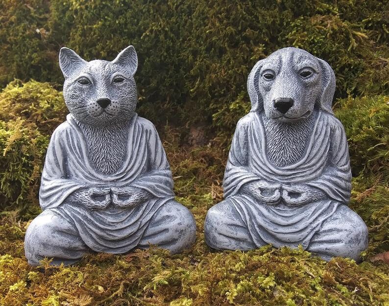 Buddha Dog Statue Meditating Dog Statue Zen Dog Statue Dog Etsy
