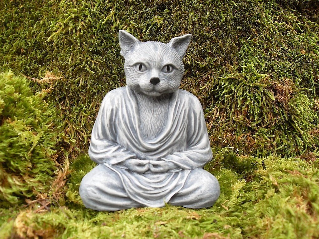 Cat Statue Buddha Cat Meditating Cat Statue Yoga Cat Etsy