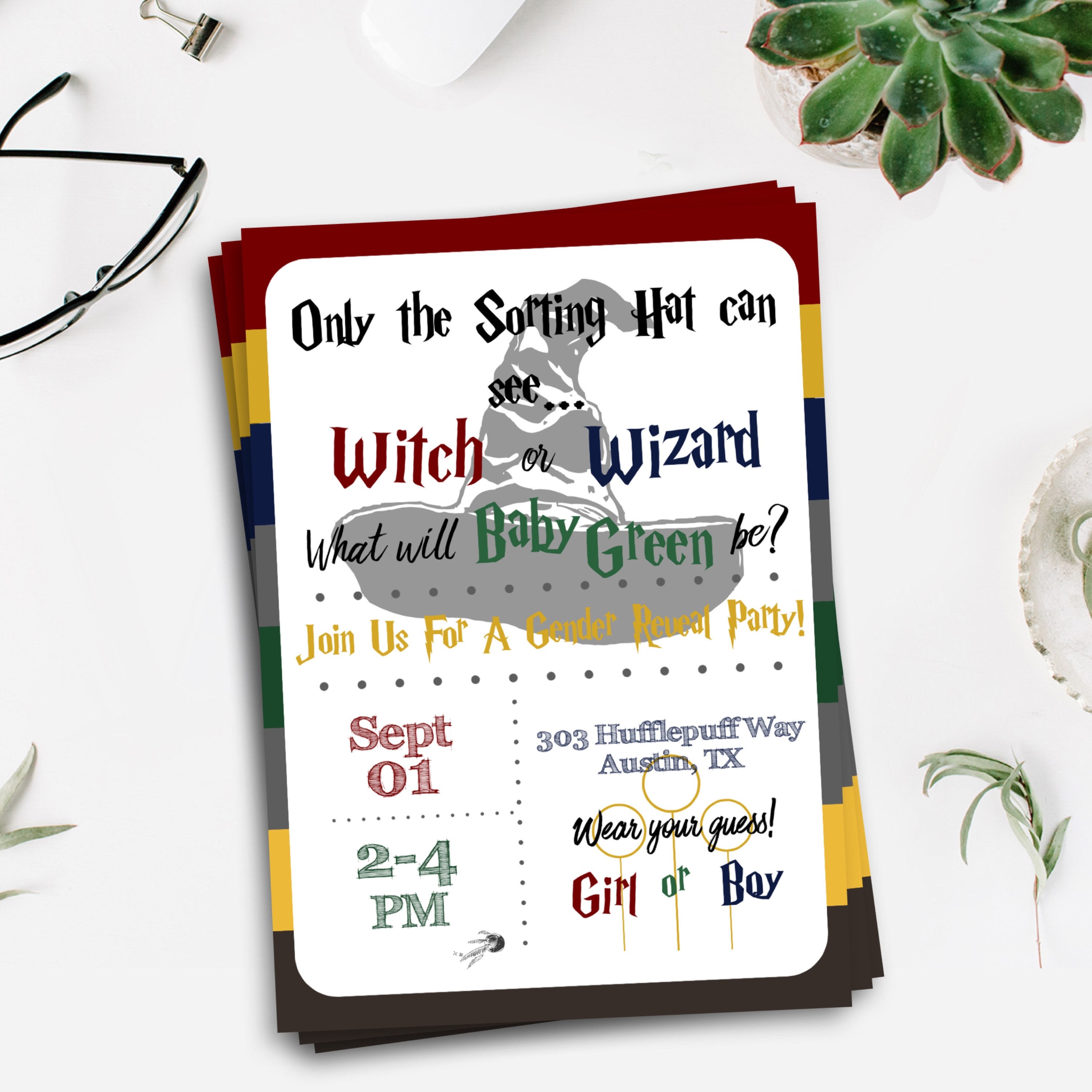 Harry Potter Printable Invitation Harry Potter Gender Reveal | Etsy