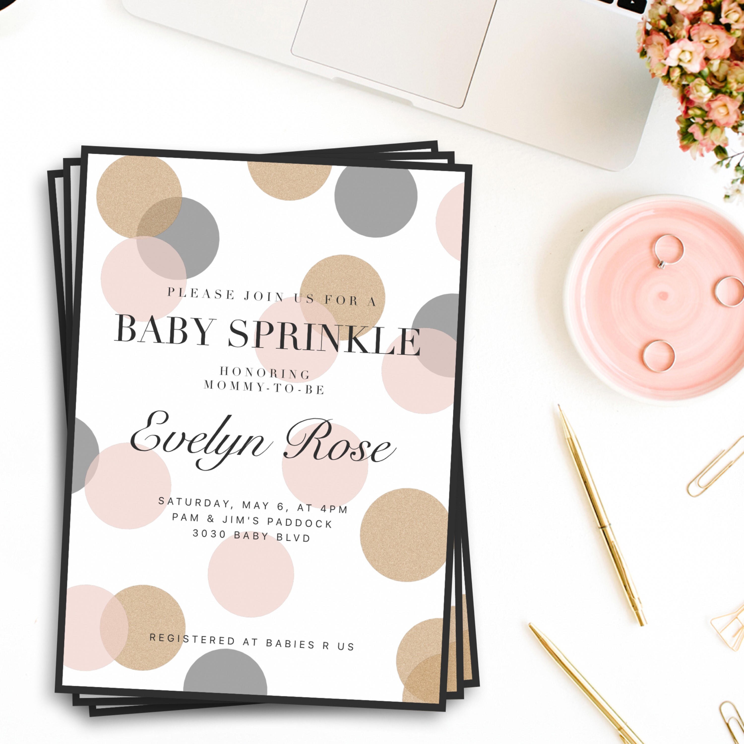 Baby Sprinkle Invitation Baby Girl Sprinkle Invitation Girl Etsy