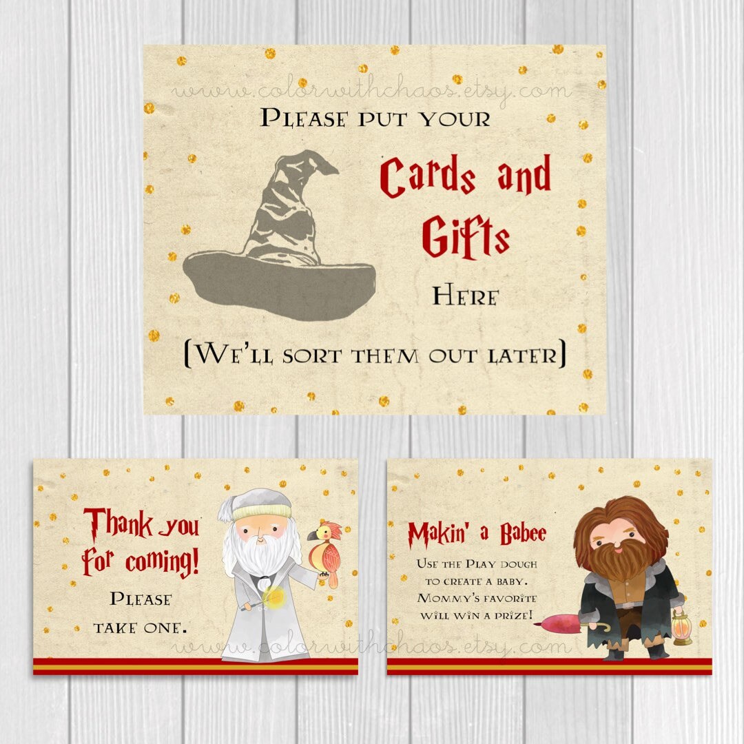 Harry Potter Baby Shower Harry Potter Baby Shower Games Card Etsy