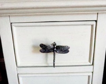 ONE Butterfly monochrome Wardrobe Cabinet Chest Drawer Door Knob Handle Antiqued
