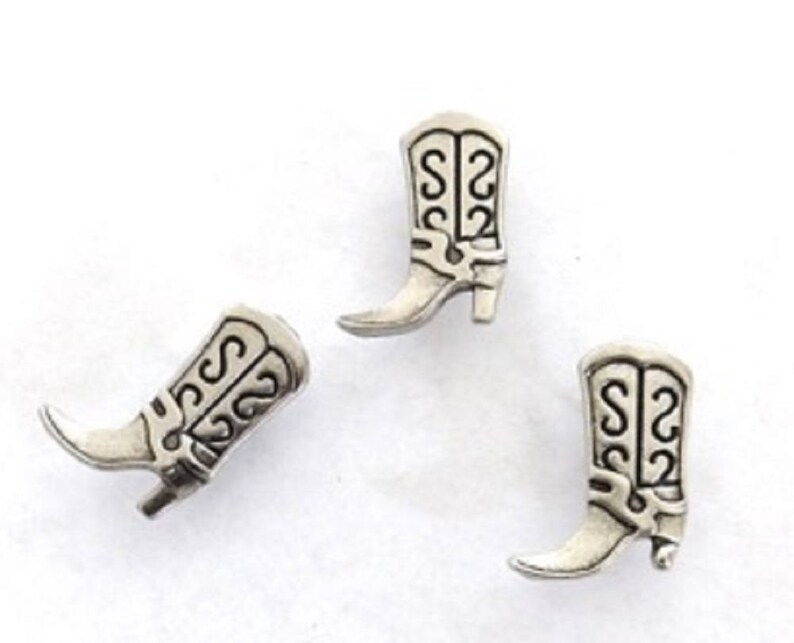 Antique Silver Cowboy Boot Push Pins Solid Metal 15 Piece Set