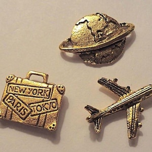 Travel The World Push Pins (16 Pc Set) | Decorative Silver Compass Globe Thumb Tacks Map Marking Office Decor Gift