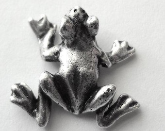 Frog Push Pins (10Pc Set) | Decorative Silver Thumb Tacks, Whimsical Office Supplies, Unique Gift for Teachers
