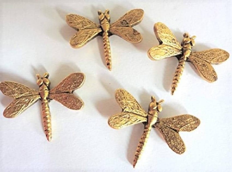 Dragonfly Push Pins, Decorative Push Pins, Aesthetic Gold Push Pins, 15 Piece Metal Push Pin Set image 1