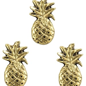 Pineapple Magnets, 3pc Set,  Gold & Silver Finishes Available