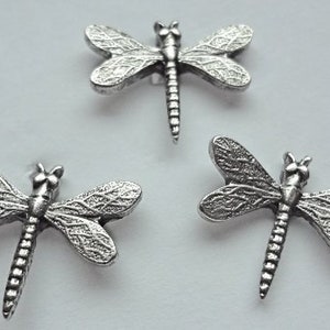 Dragonfly Push Pins, Decorative Push Pins, Unique Silver Push Pins, 15 Piece Metal Push Pin Set