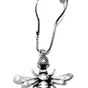 Large Bee Shower Hook Add-Ons, 12pc Set, Silver Finish, Includes set of Chrome Roller Hooks
