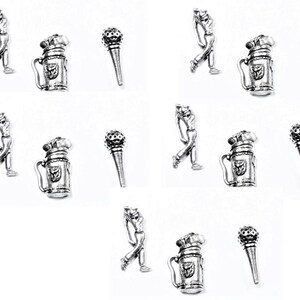Golf Push Pins (10 Pc Set) | Decorative Gold Ball Club Thumb Tacks Sports Office Desk Decor Unique Gift for Dad