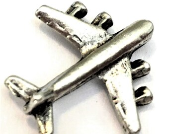 Jet Plane Push Pins, Decorative Push Pins, Unique Silver Push Pins, 15 Piece Metal Push Pin Set