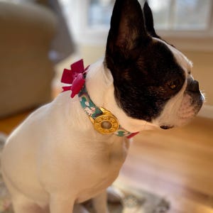 Air Tag Pet Collar Holder (Heart Paw) | Personalized Slide-On Metal Pet Tracker Case Tag for Dog Cat Gold Silver Durable ID Tags