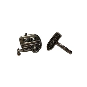 Camping Push Pins, Decorative Push Pins, Unique Gold or Silver Push Pins, 16 Piece Metal Push Pin Set