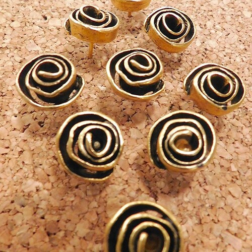 Rosette Push Pins Decorative Push Pins Unique Gold Push Etsy