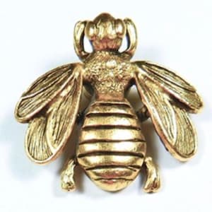Large Bee Magnets, 3pc Set, Gold & Silver Finishes Available, All Metal