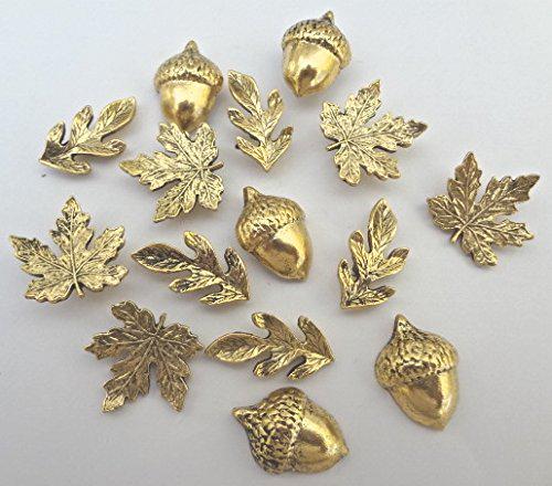 Gold Leaf & Acorn Push Pins: Fall Desk Decor, (15pcs) - Etsy