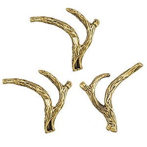 Antler Push Pins (15 Pc Set) | Decorative Gold Deer Horn Thumb Tacks Rustic Cabin Lodge Office Decor Gift