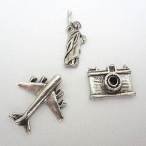 New York Push Pins (10 Pc Set) | Decorative Silver NYC Thumb Tacks Travel Map Marking Urban Office Desk Decor Gift