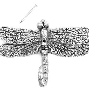 Dragonfly Hook, Large Wall Hook, Picture Hook, Nature Jewelry Hook, Decorative Dragonfly Hook, Bathroom Hook, 1 Piece, Silver Finish