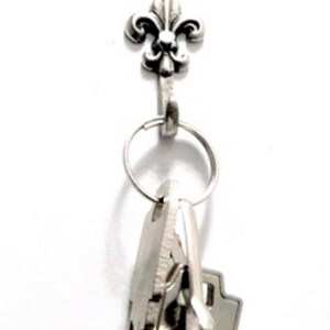 Mini silver fleur de lis hooks hanging keys