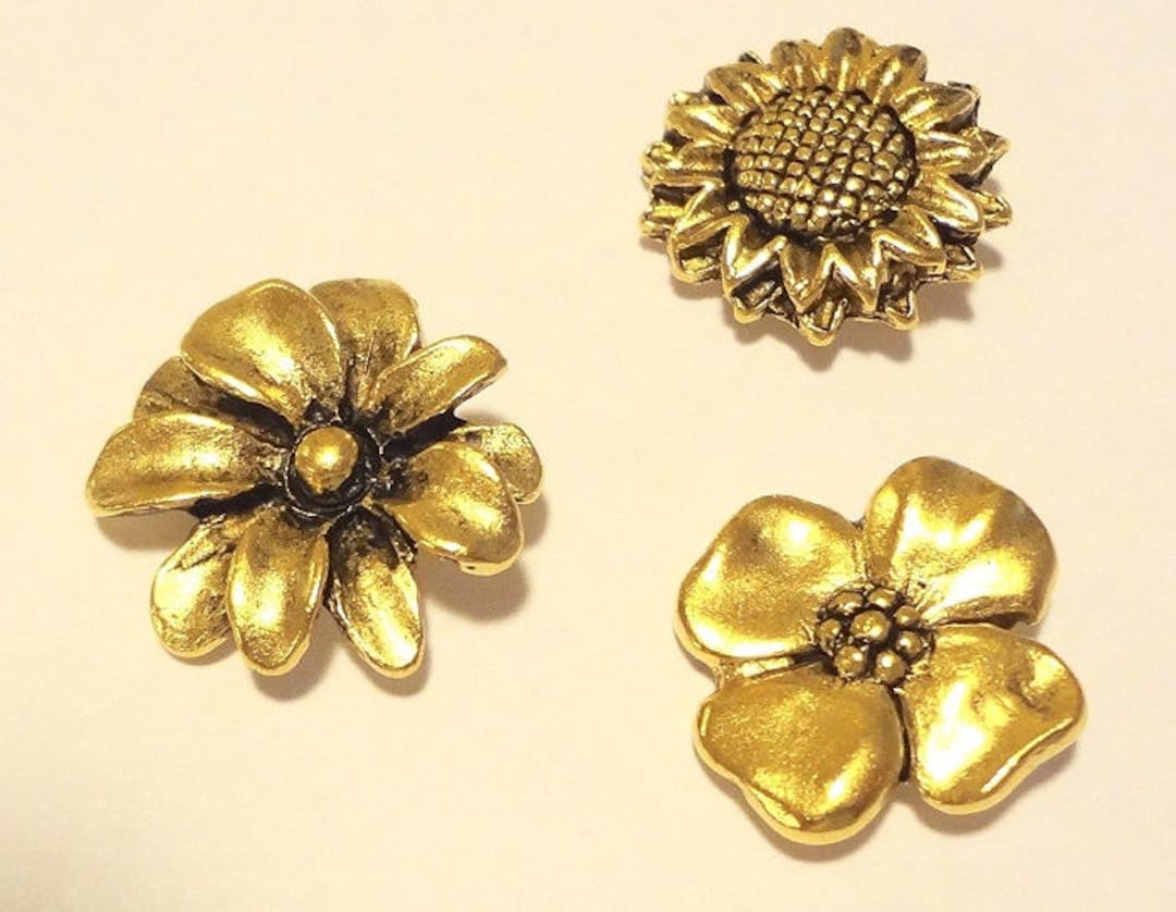 Flower Decorative Push Pins, Assorted Set of 15pc Etsy