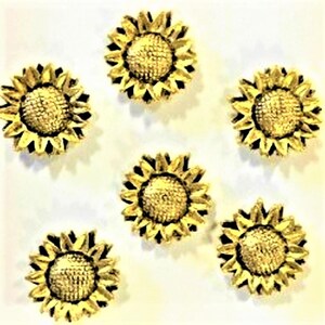 Sunflower Magnets, Flower Kitchen Decor, Farmhouse Decor, 6pc set, Antique Silver