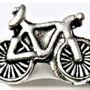 Bicycle Push Pins, Bike Thumb Tacks, Travel Push Pins, Decorative Push Pins, Silver Push Pins, Metal Push Pins, 15pcs