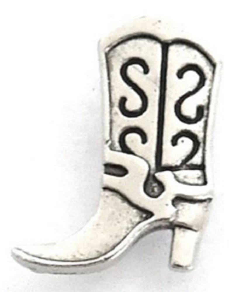 Antique Silver Cowboy Boot Push Pins Solid Metal 15 Piece Set