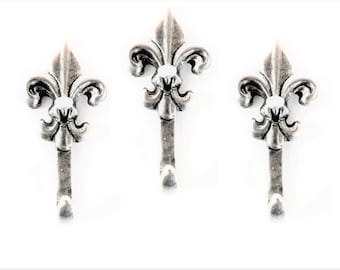 Fleur De Lis Mini Hooks, Picture Hooks, Jewelry Hooks, Decorative Hooks, Set of 3