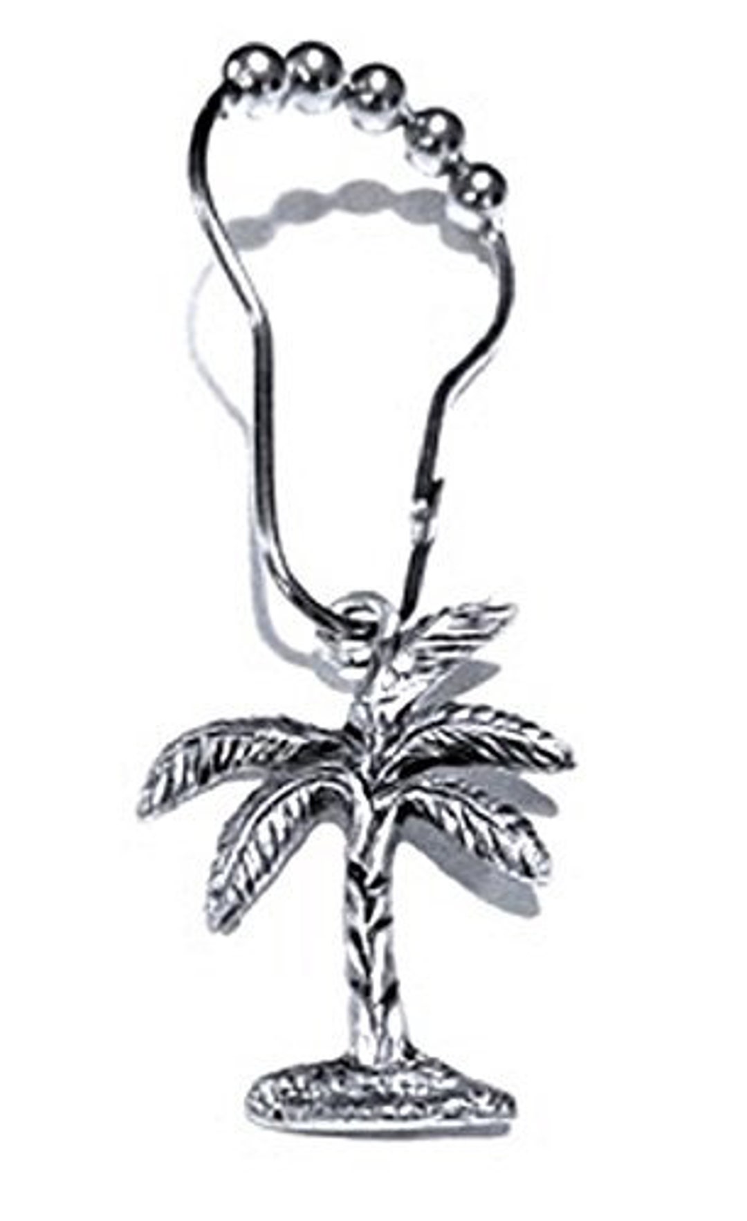 Palm Tree Shower Hook Adornments, Set of 12, Antique Silver, Free