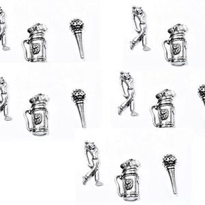 Golf Push Pins, Decorative Push Pins, Unique Gold Push Pins, 15 Piece Metal Push Pin Set