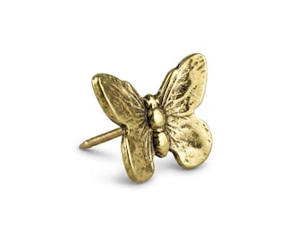 Butterfly Push Pins (15 Pc Set) | Decorative Silver Thumb Tacks, Cottagecore Desk Decor, Unique Nature Lover Gift