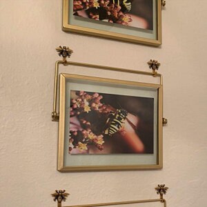 Mini Bee Hooks for Wall, Bumblebee Picture Hangers, Decorative Jewelry Hooks, Nature-Inspired Home Decor, Set of 3, Silver or Gold Finish image 4