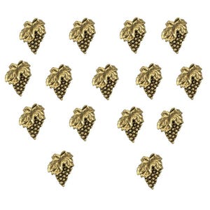 Grape Push Pins: Decorative Gold Metal Thumb Tacks - 15 Piece Set