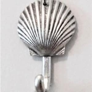 Seashell Wall Hook, Beach Decor Hook, Jewelry Hanger, Coastal Wall Accent, Picture Hook, Nautical Home Decor, 1 Piece