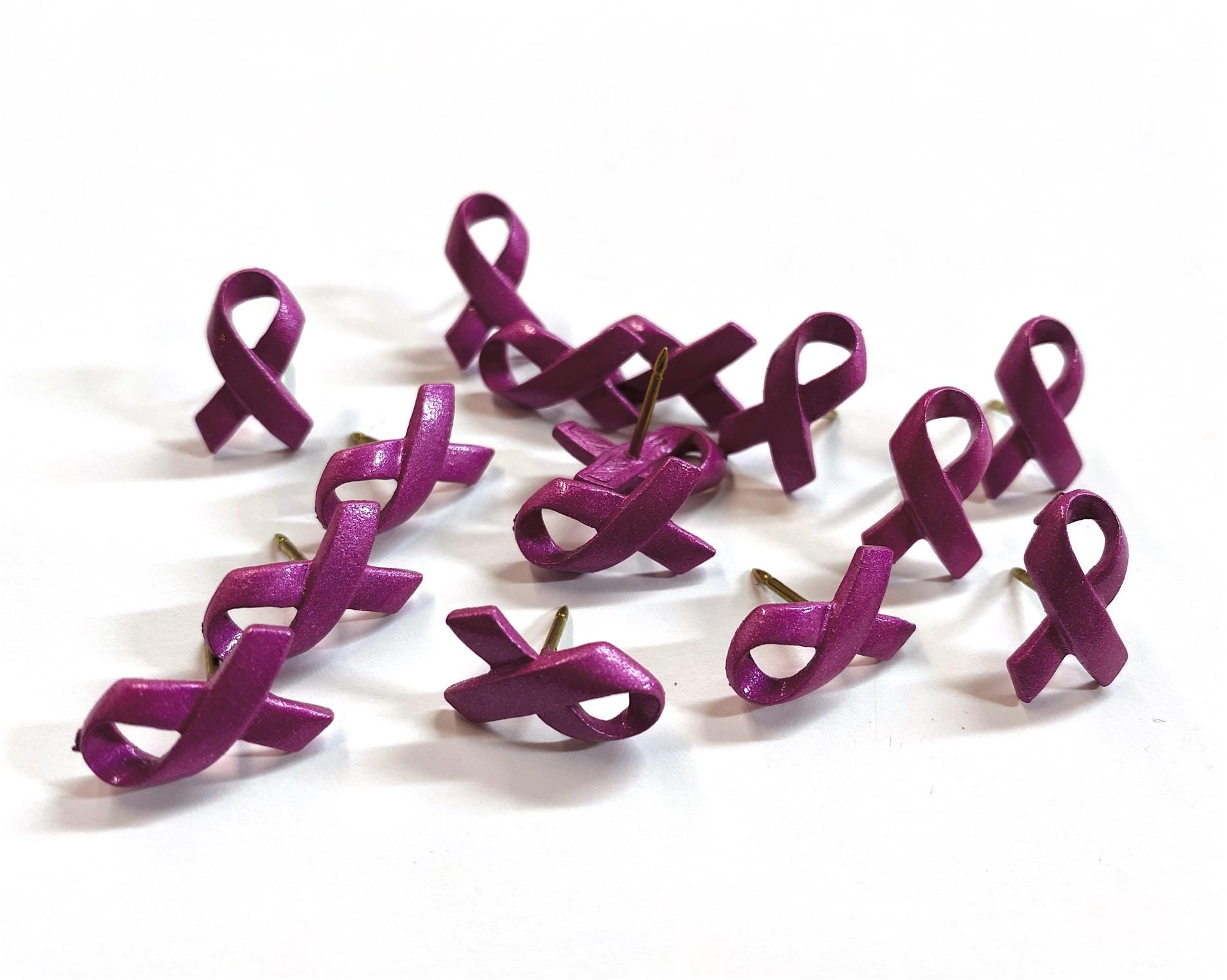 Breast Cancer Ribbon Push Pins (10 Pc Set) | Pink Decorative Thumb ...