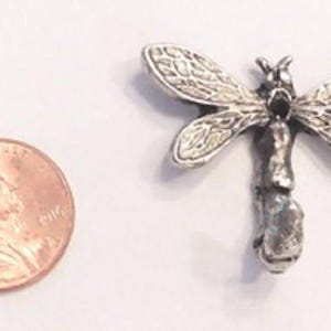 Dragonfly Wall Hooks 3pcs, Decorative Jewelry Hooks, Key Hangers, Antique Silver Dragonfly Home Decor, Picture Hooks, Small Wall Hooks image 4
