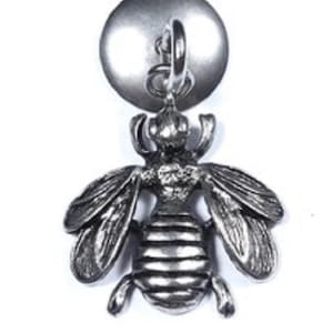 Bee Roller Shade Pull | Antique Silver Decorative Window Accent, Honey Bee Cord End, USA Made Garden Hardware