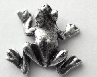 Frog Push Pins (10Pc Set) | Decorative Silver Thumb Tacks, Whimsical Office Supplies, Unique Gift for Teachers