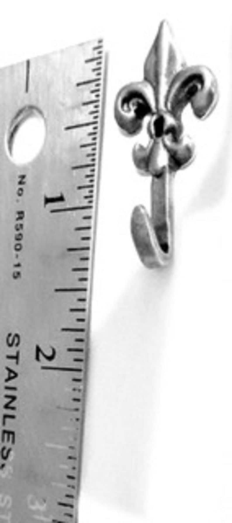 Mini silver fleur de lis hooks