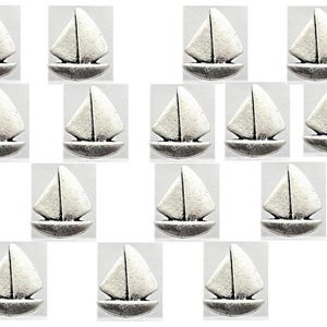 Sailboat Push Pins: Nautical Office Decor, Metal Thumb Tacks (15 Piece Set)